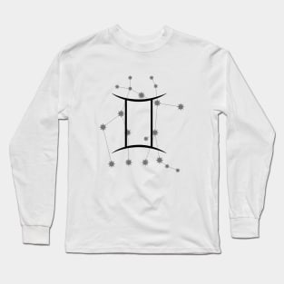 Gemini - Zodiac Sign Symbol and Constellation Long Sleeve T-Shirt